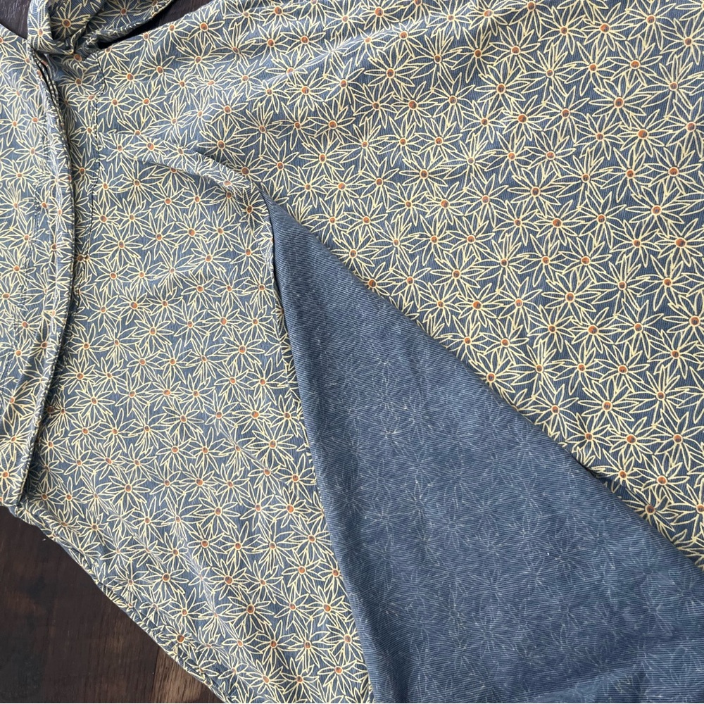 Toad & co cue wrap floral soft tie blue gold outdoor dress small - Picture 4 of 10